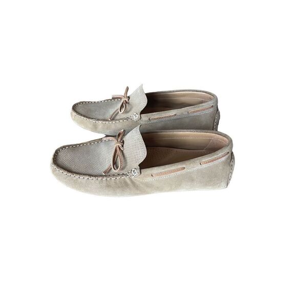 Zara Beige Mens Slip On Moccasin Bow Moc Toe Casual Loafer Shoes Size 43 - Picture 4 of 12